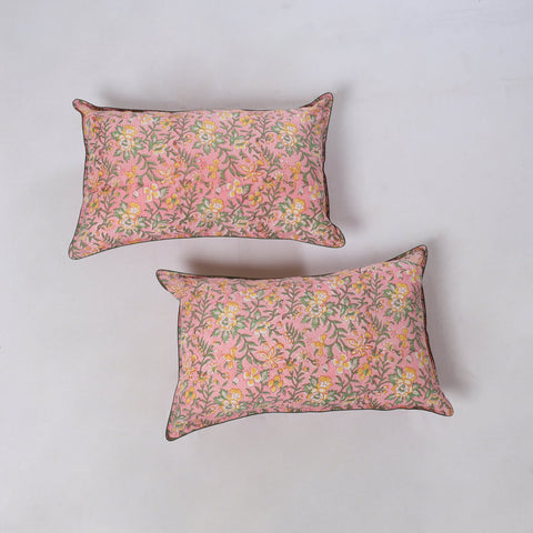 Sanganeri hand block print pillow covers (set of 2) 07