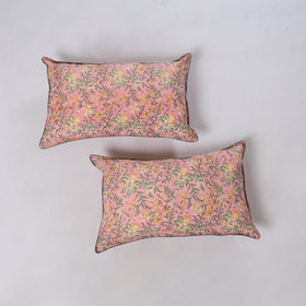 Sanganeri hand block print pillow covers (set of 2) 07