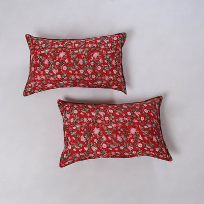 Sanganeri hand block print pillow covers (set of 2) 08