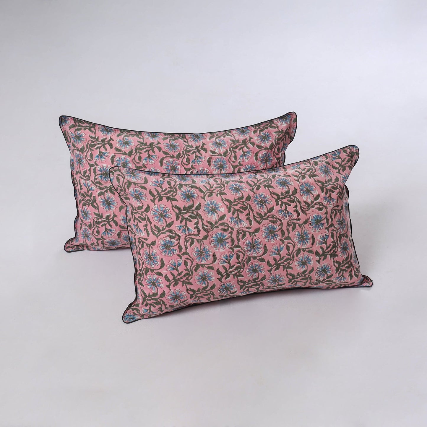 Sanganeri hand block print pillow covers (set of 2) 09