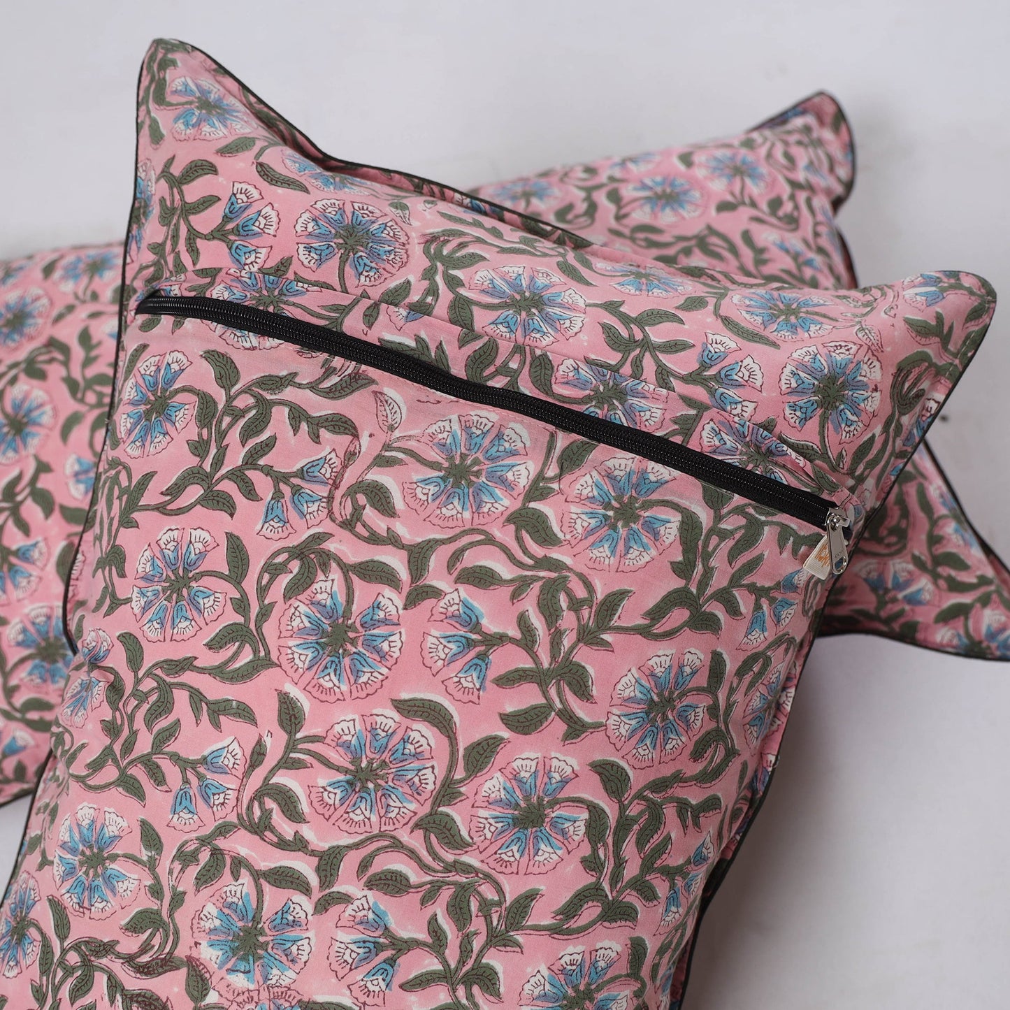 Sanganeri hand block print pillow covers (set of 2) 09