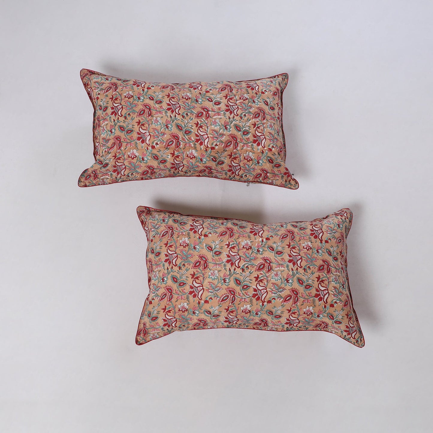 Sanganeri hand block print pillow covers (set of 2) 10