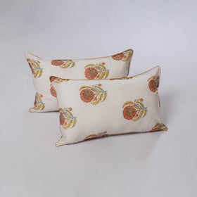 Sanganeri hand block print pillow covers (set of 2) 11