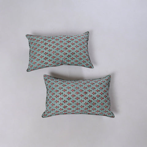 Sanganeri hand block print pillow covers (set of 2) 13