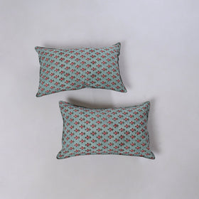 Sanganeri hand block print pillow covers (set of 2) 13