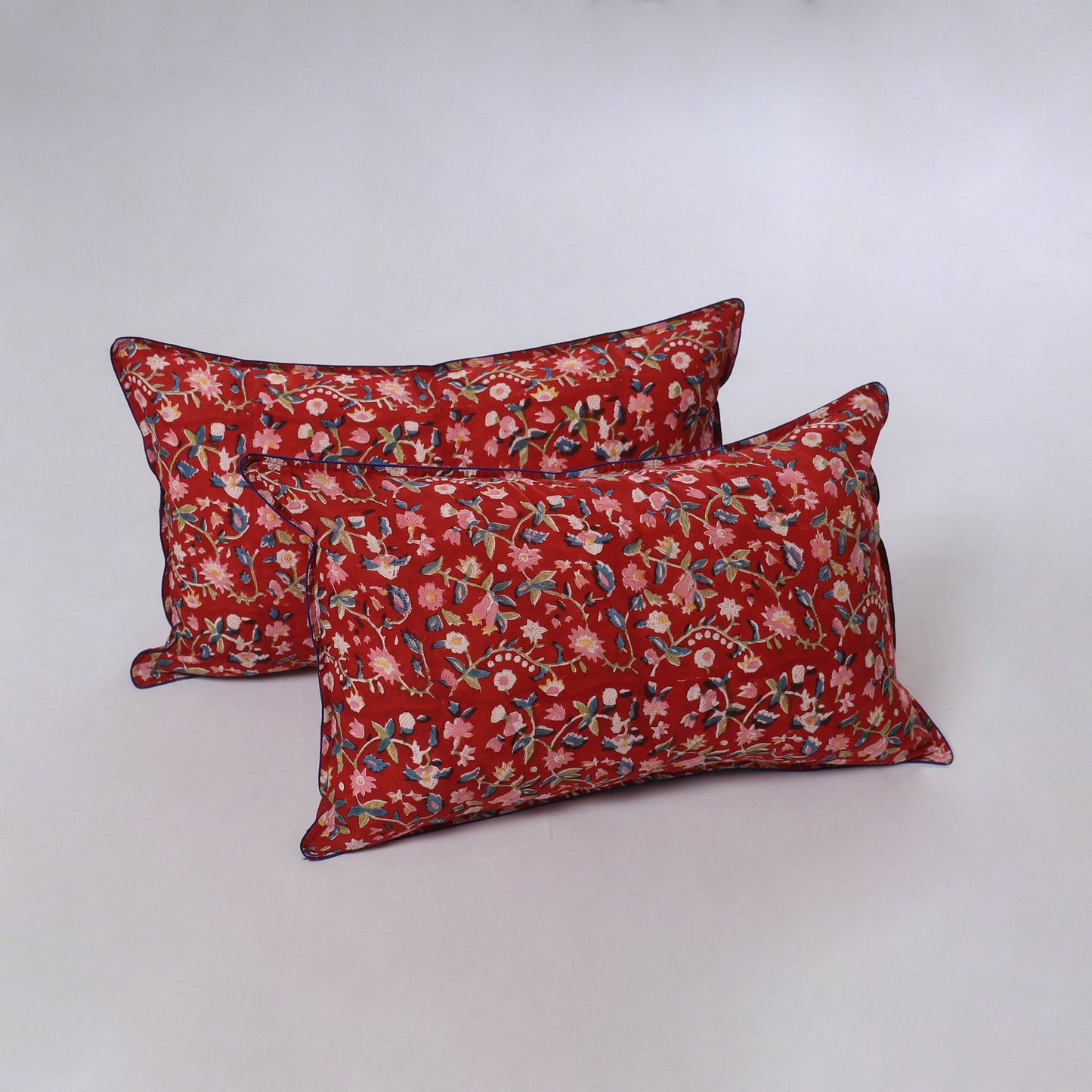 Sanganeri hand block print pillow covers (set of 2) 15