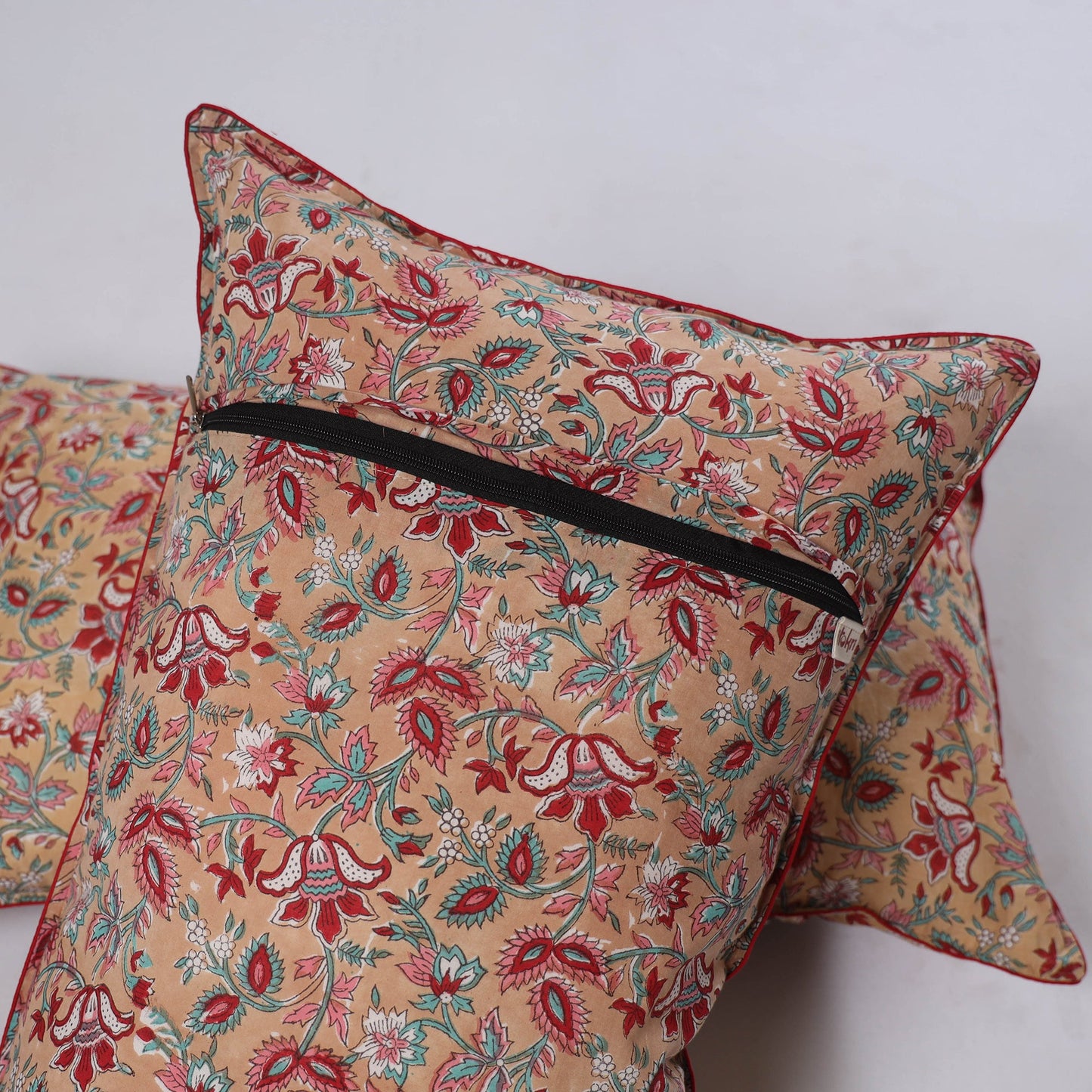 Sanganeri hand block print pillow covers (set of 2) 16