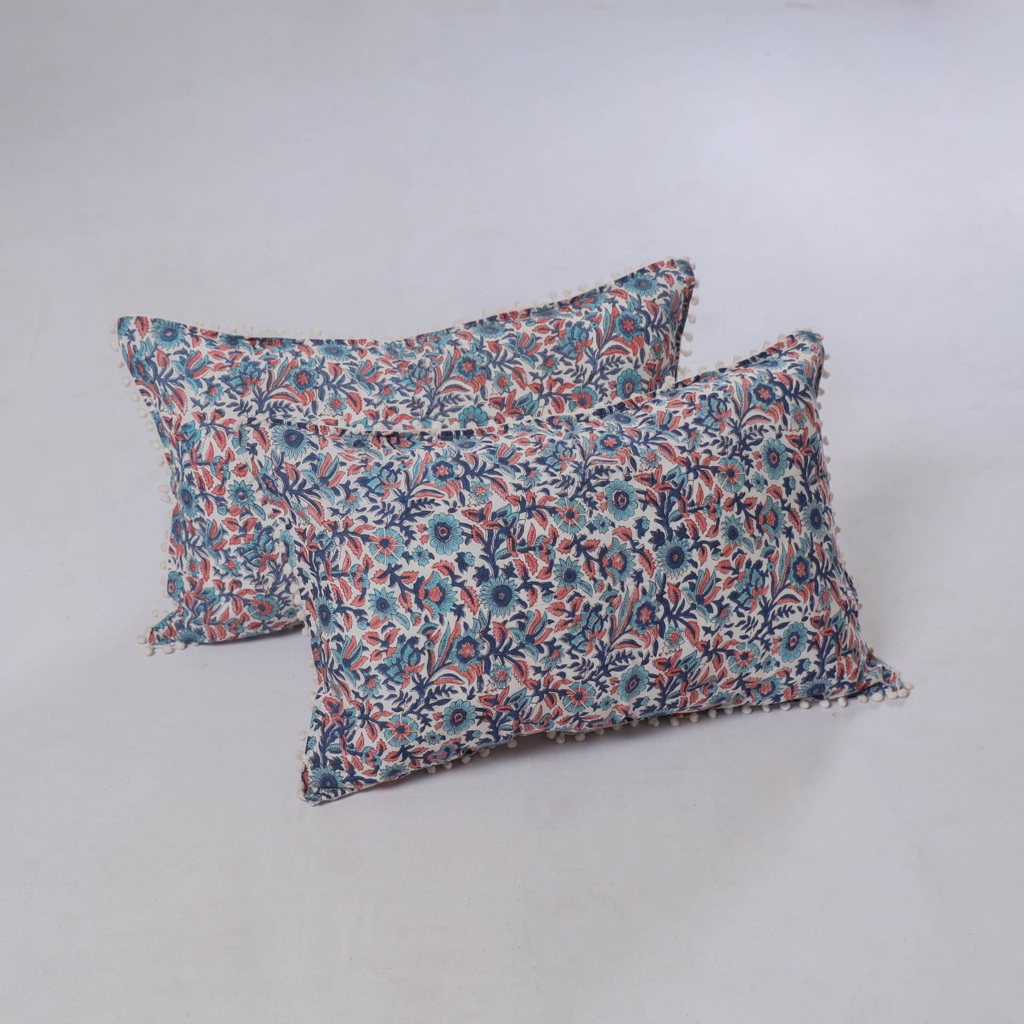 Sanganeri hand block print pillow covers (set of 2) 44