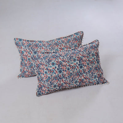 Sanganeri hand block print pillow covers (set of 2) 44