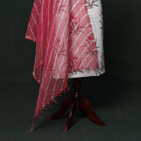 Sanganeri hand block print pure mul cotton 2pc unstitched