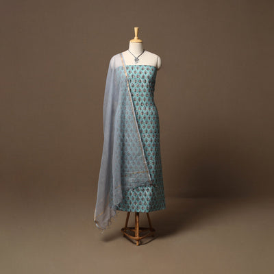 Sanganeri hand cotton 2pc unstitched dress material