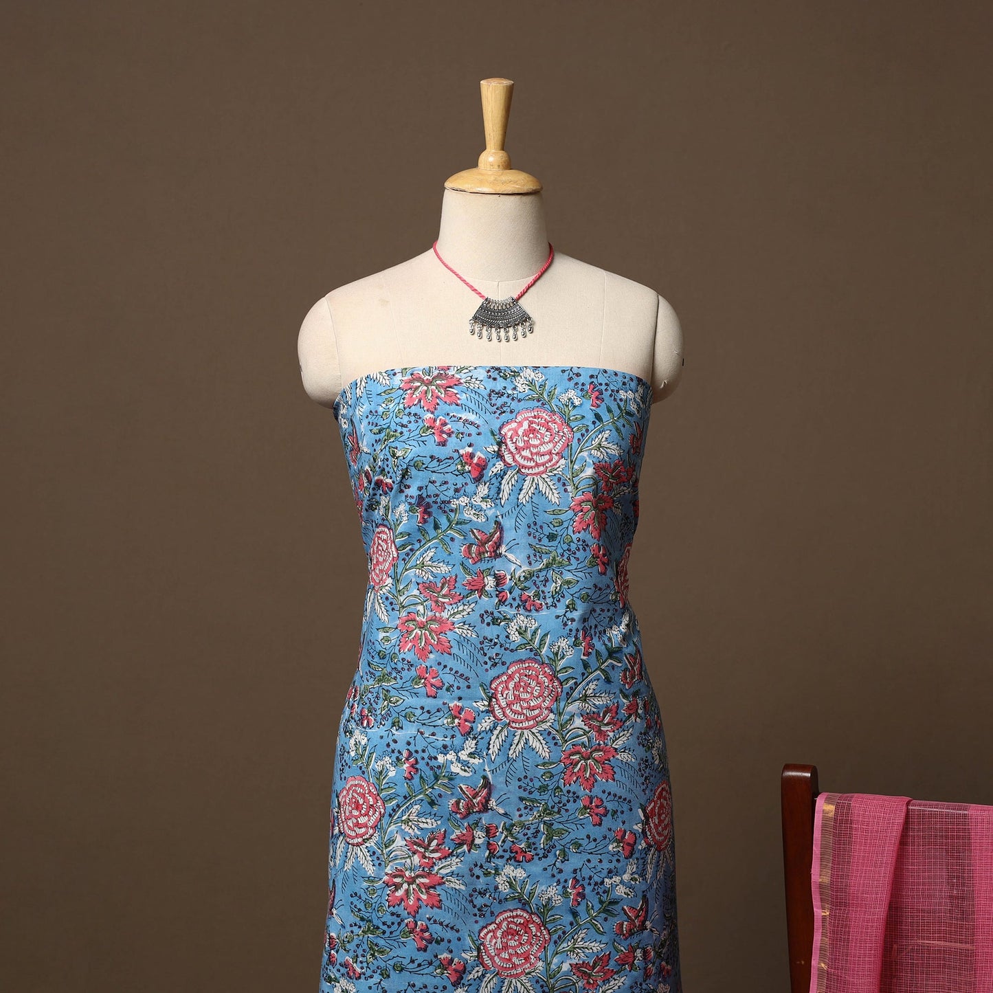 Sanganeri hand cotton 2pc unstitched dress material