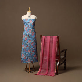 Sanganeri hand cotton 2pc unstitched dress material