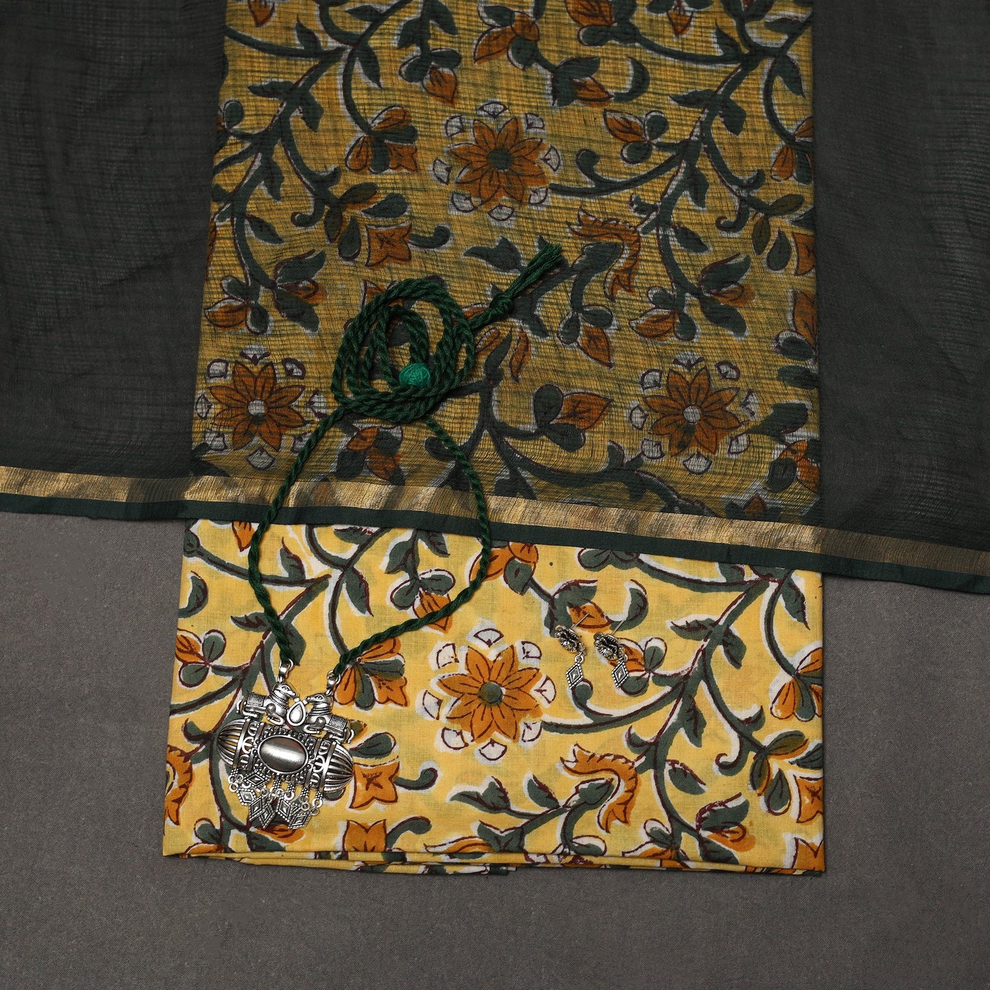 Sanganeri hand cotton 2pc unstitched dress material