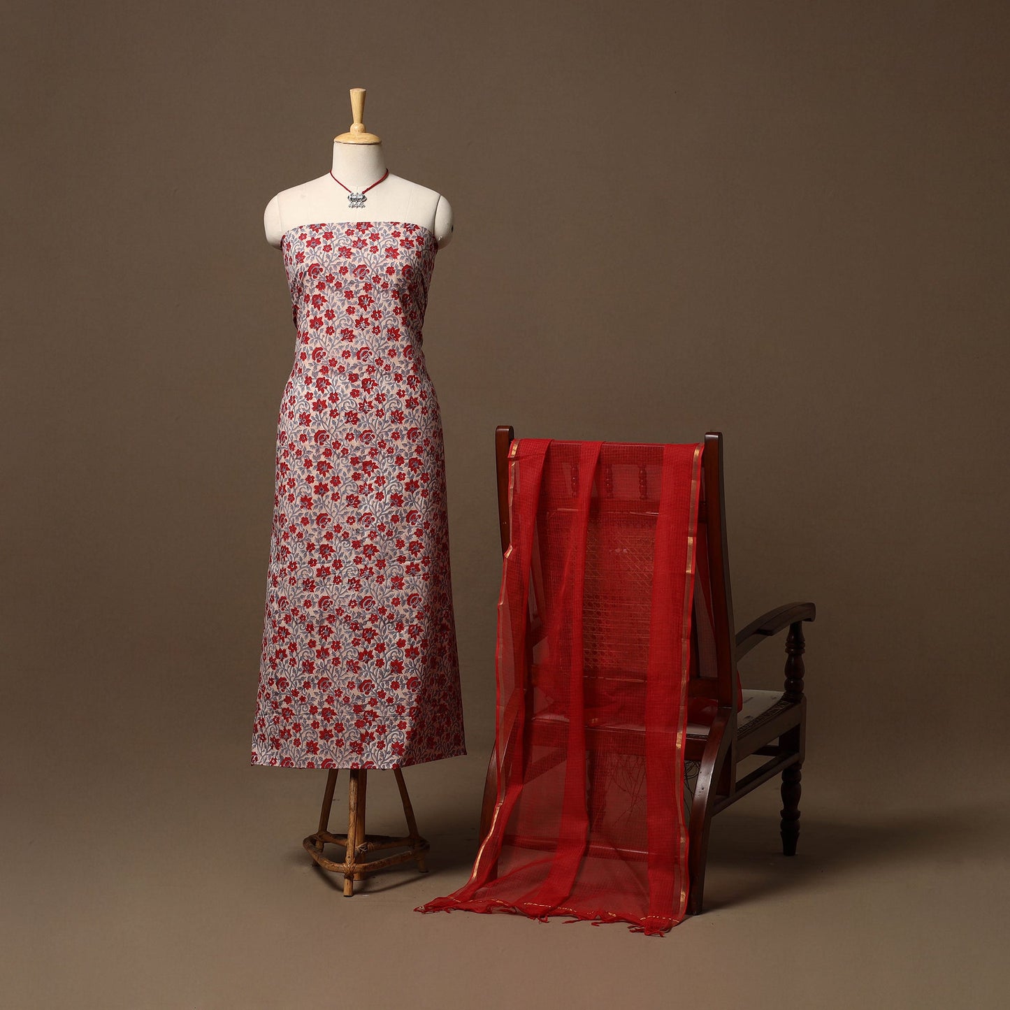 Sanganeri hand cotton 2pc unstitched dress material