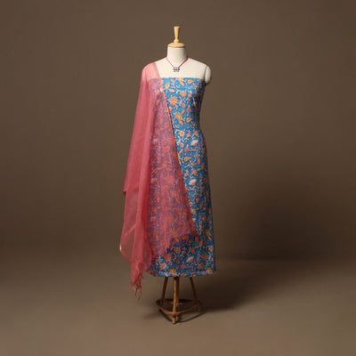 Sanganeri hand cotton 2pc unstitched dress material