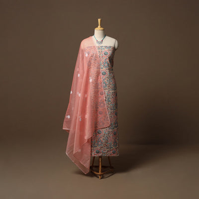 Sanganeri hand cotton 2pc unstitched dress material