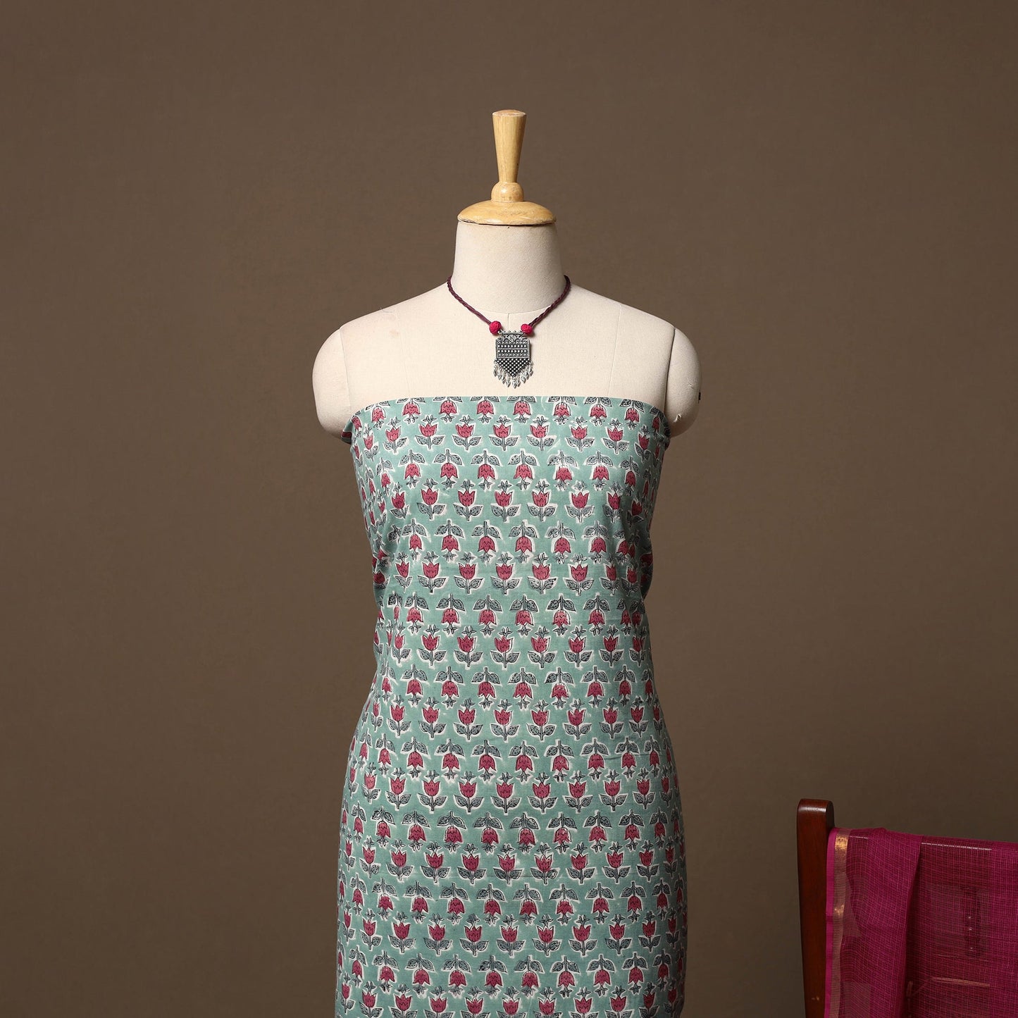 Sanganeri hand cotton 2pc unstitched dress material