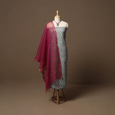 Sanganeri hand cotton 2pc unstitched dress material