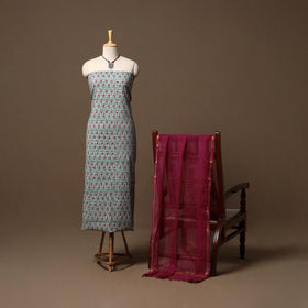 Sanganeri hand cotton 2pc unstitched dress material