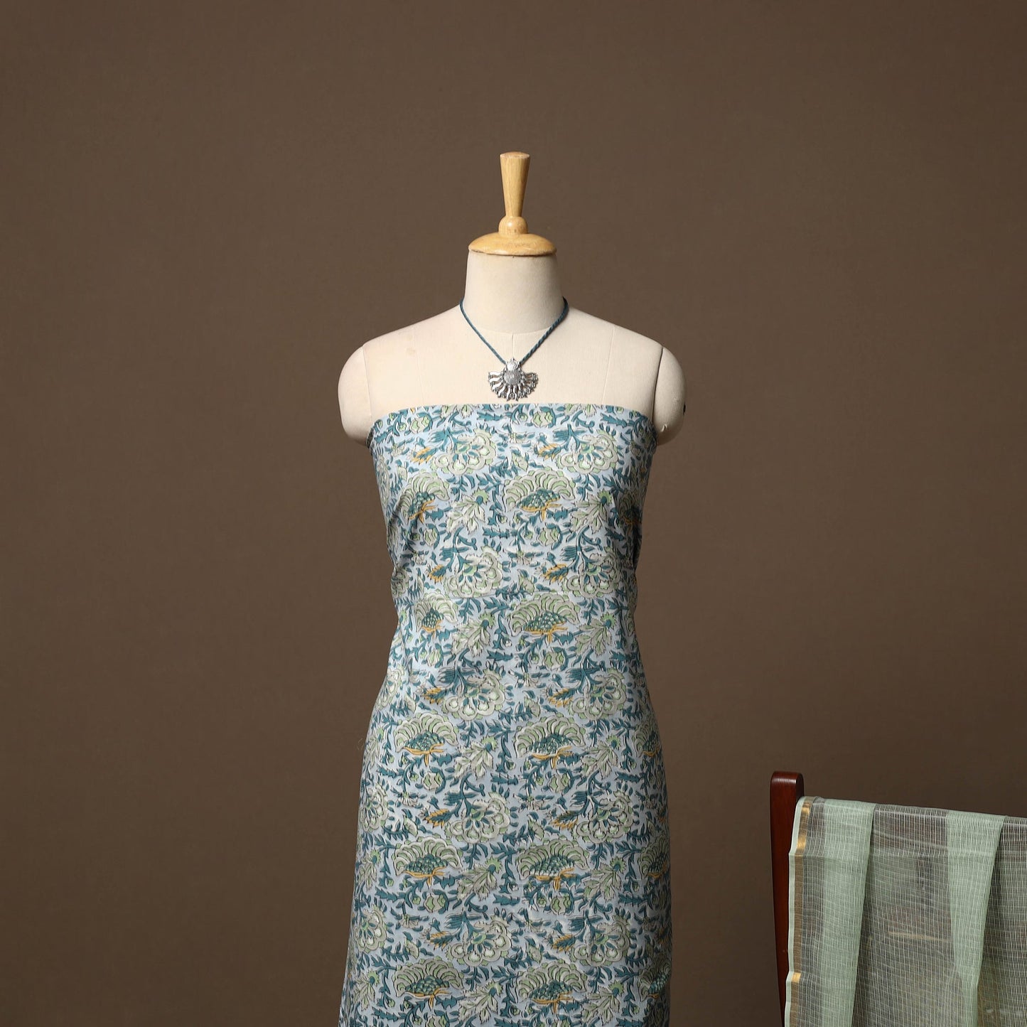 Sanganeri hand cotton 2pc unstitched dress material