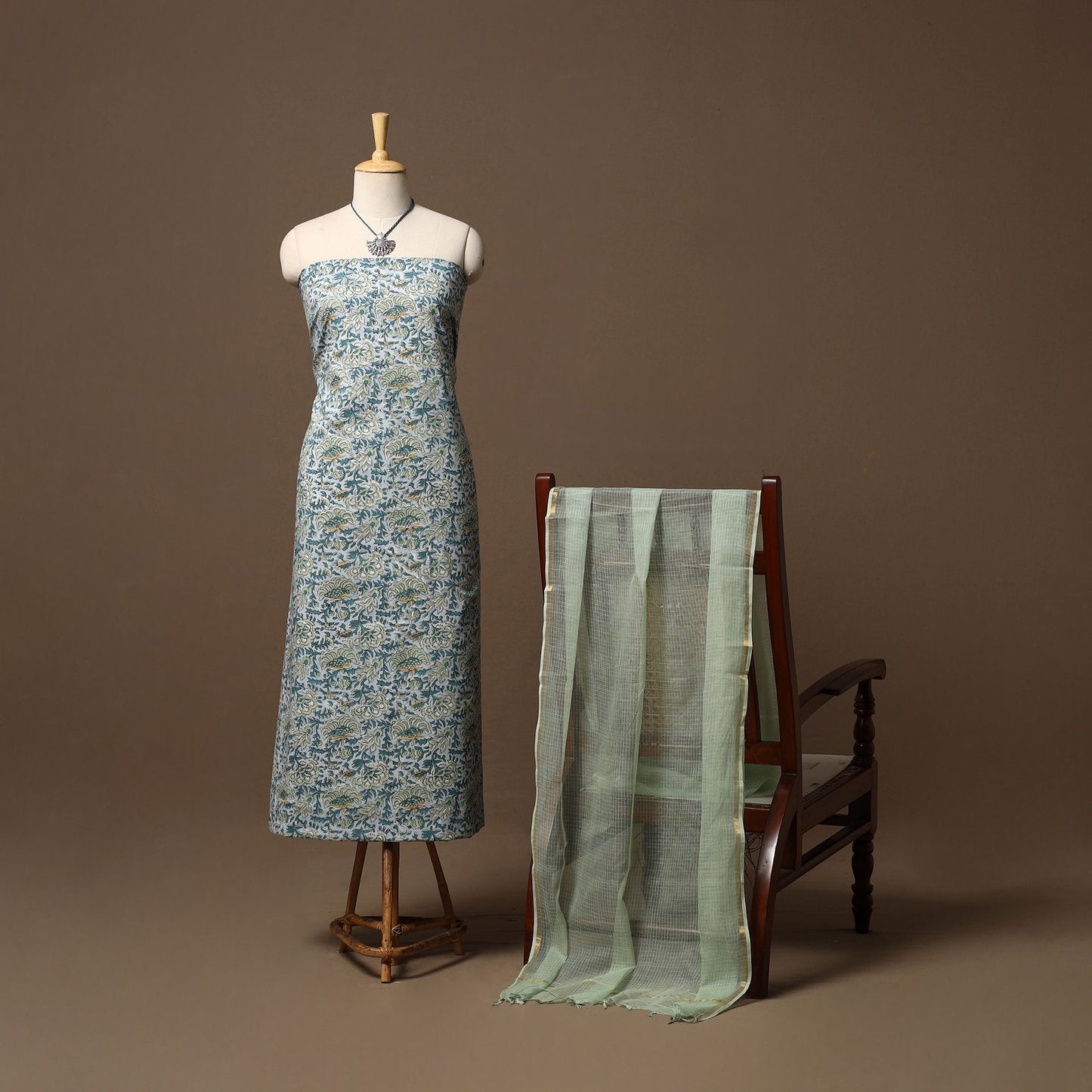 Sanganeri hand cotton 2pc unstitched dress material