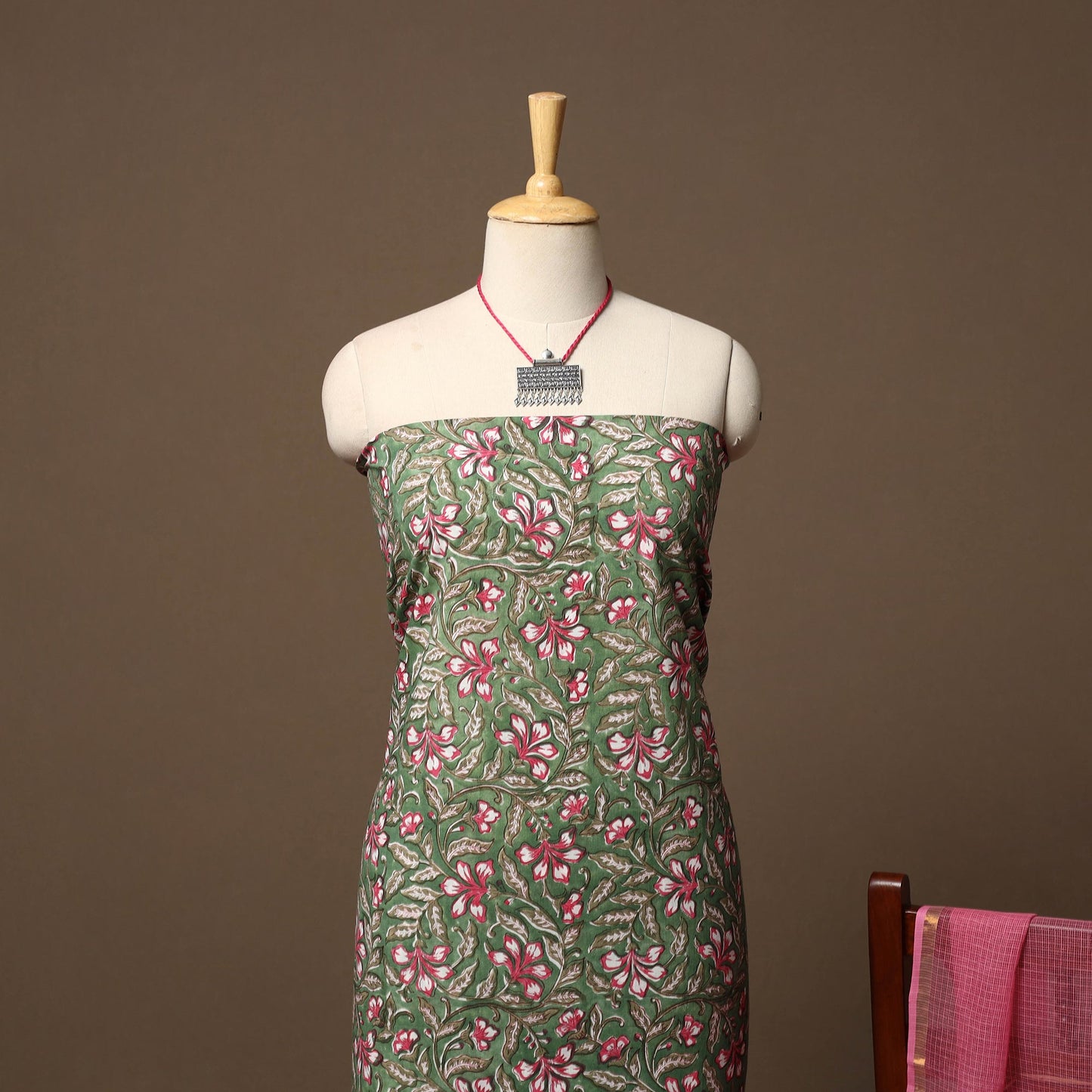 Sanganeri hand cotton 2pc unstitched dress material