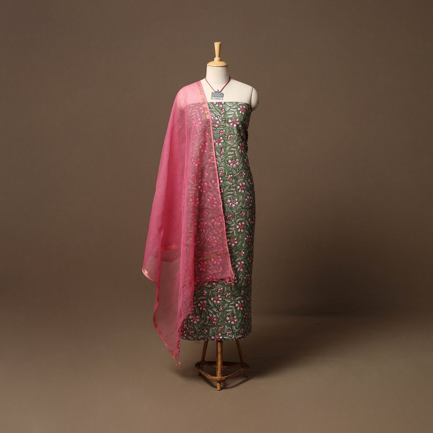 Sanganeri hand cotton 2pc unstitched dress material