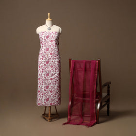 Sanganeri hand cotton 2pc unstitched dress material