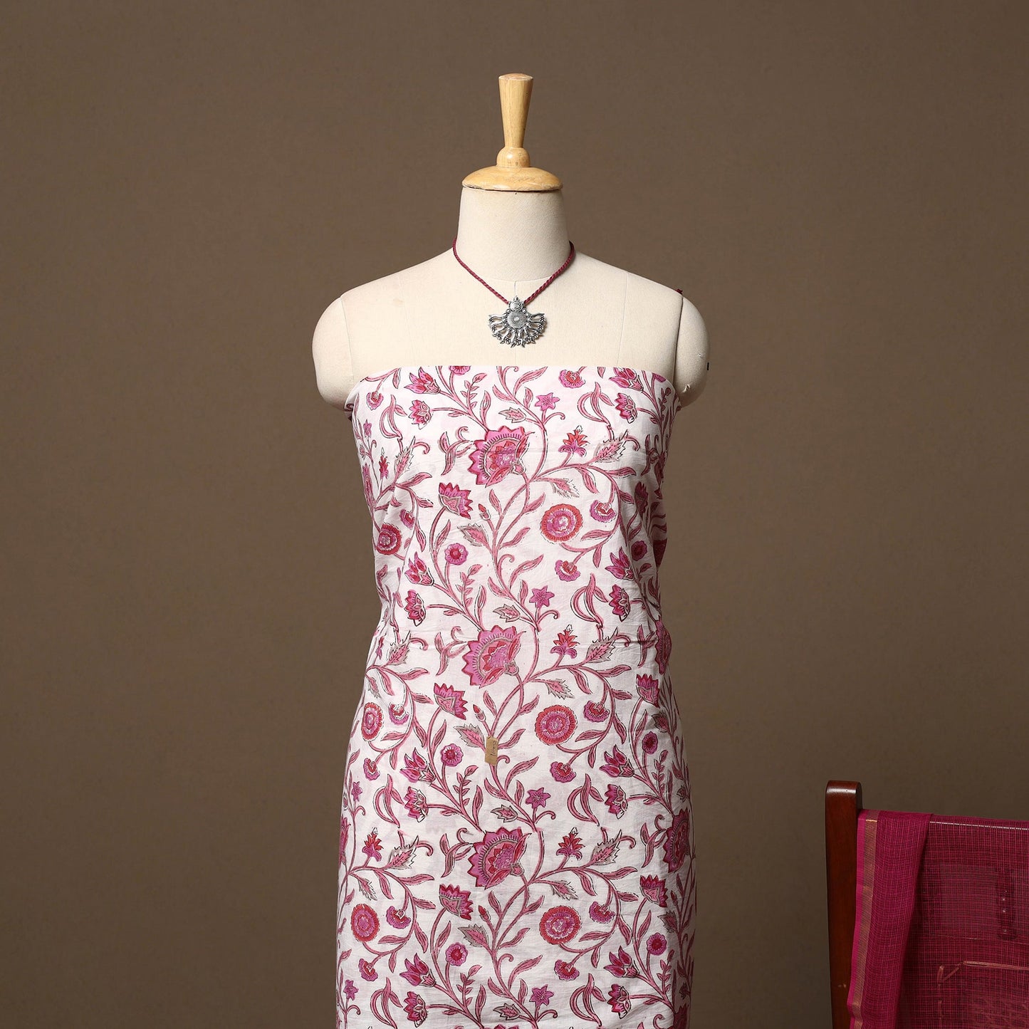 Sanganeri hand cotton 2pc unstitched dress material