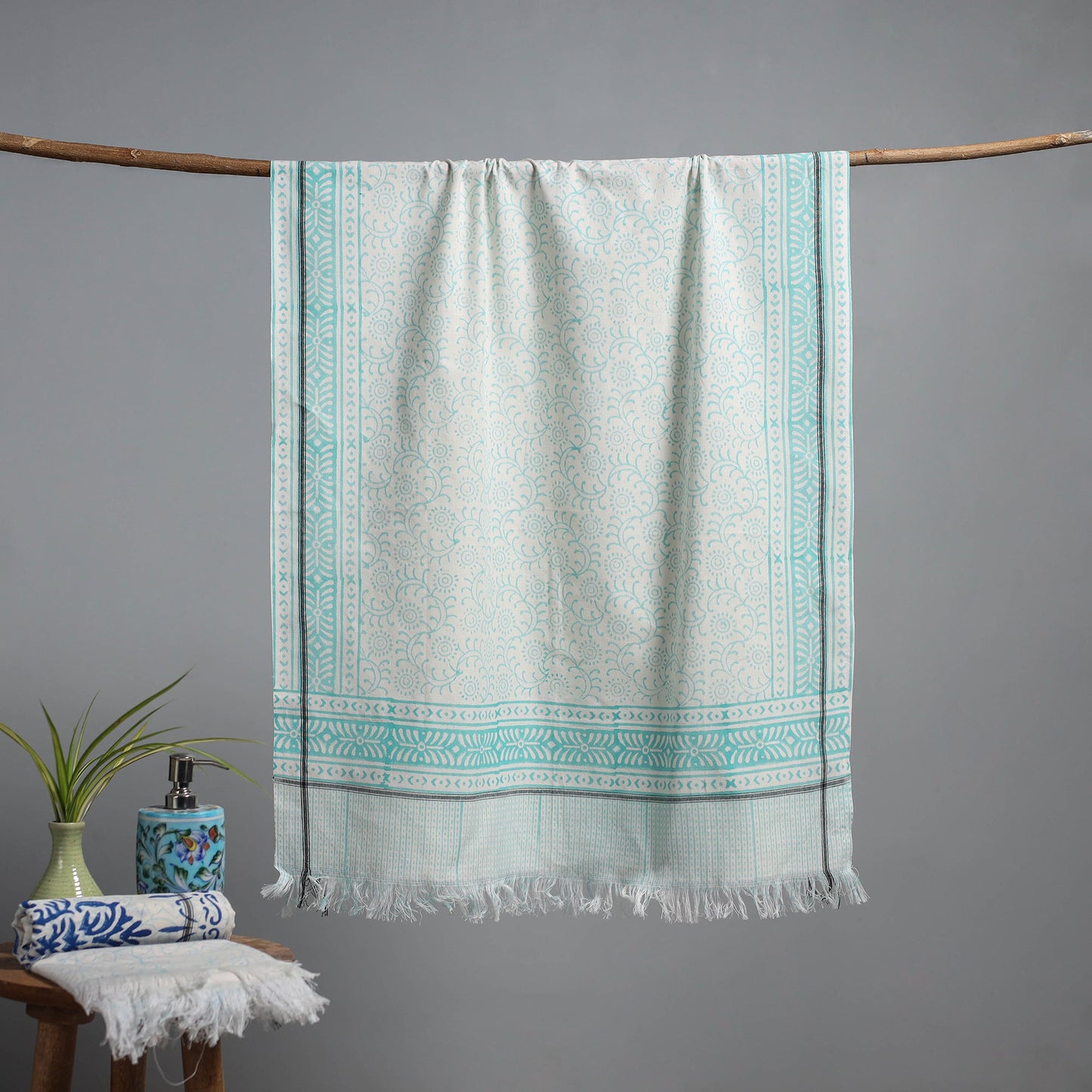 Sanganeri handloom towel 06 - handcrafted
