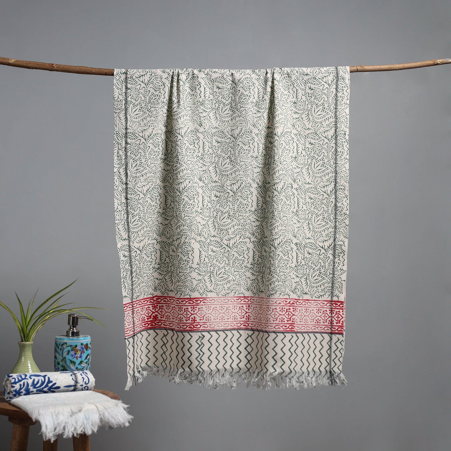 Sanganeri handloom towel 07 - handcrafted