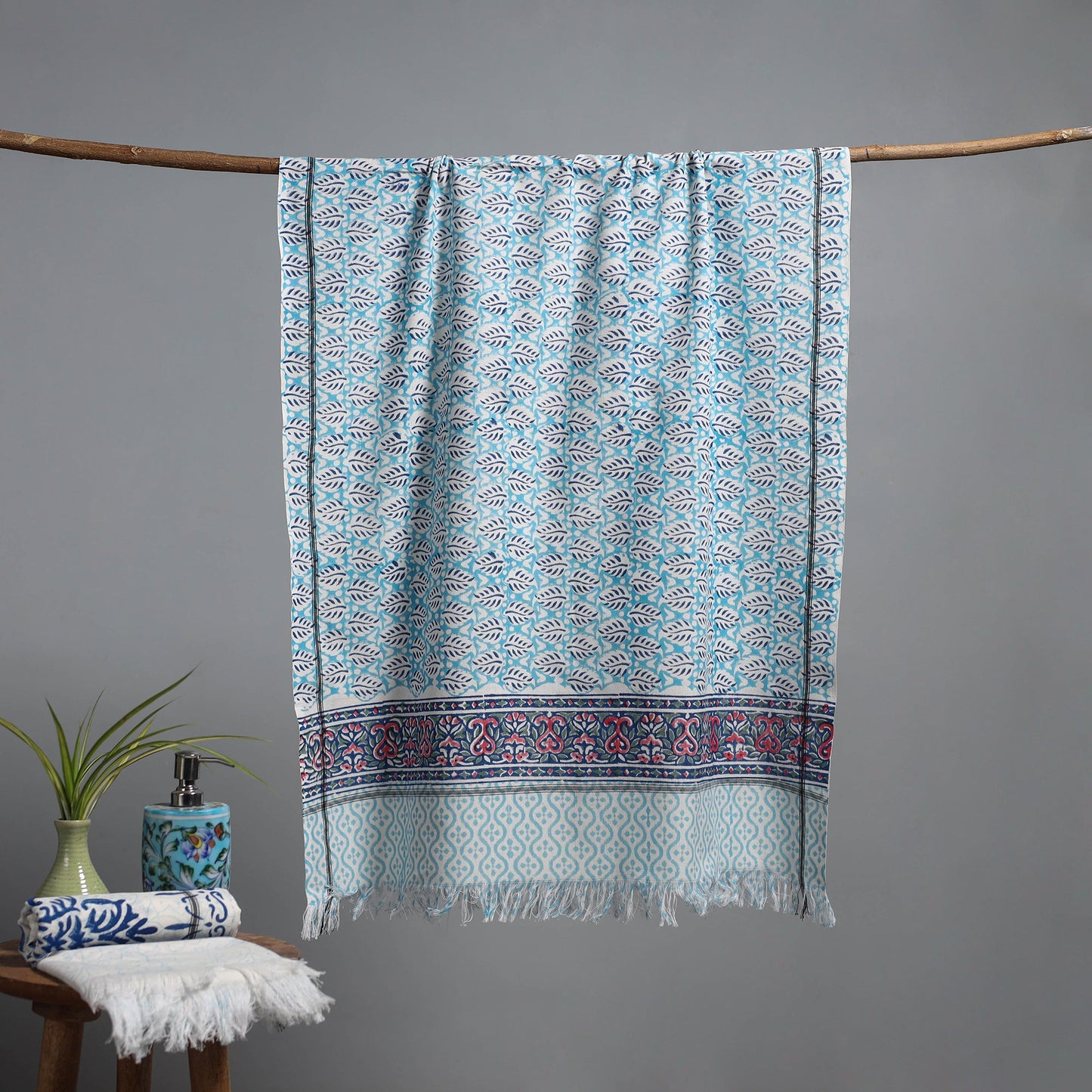 Sanganeri handloom towel 10 - handcrafted