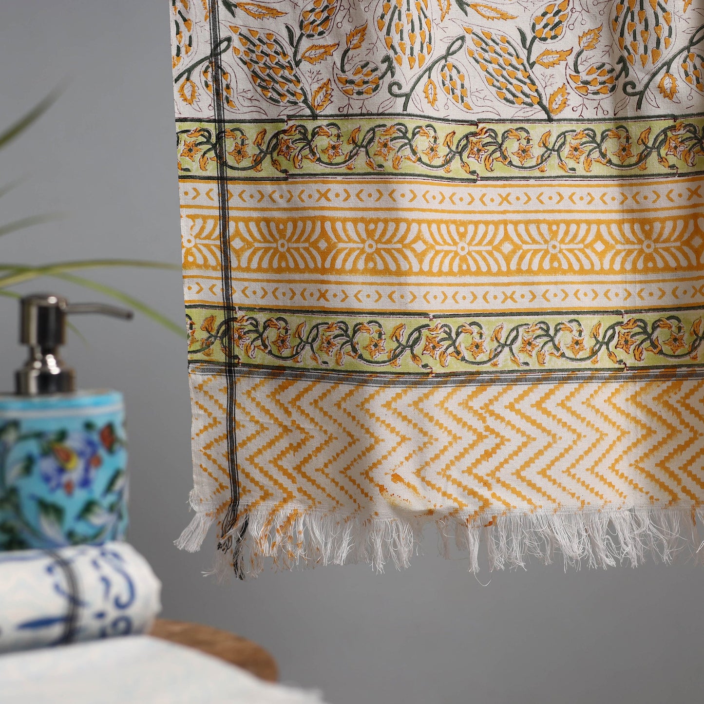 Sanganeri handloom towel 17 - handcrafted