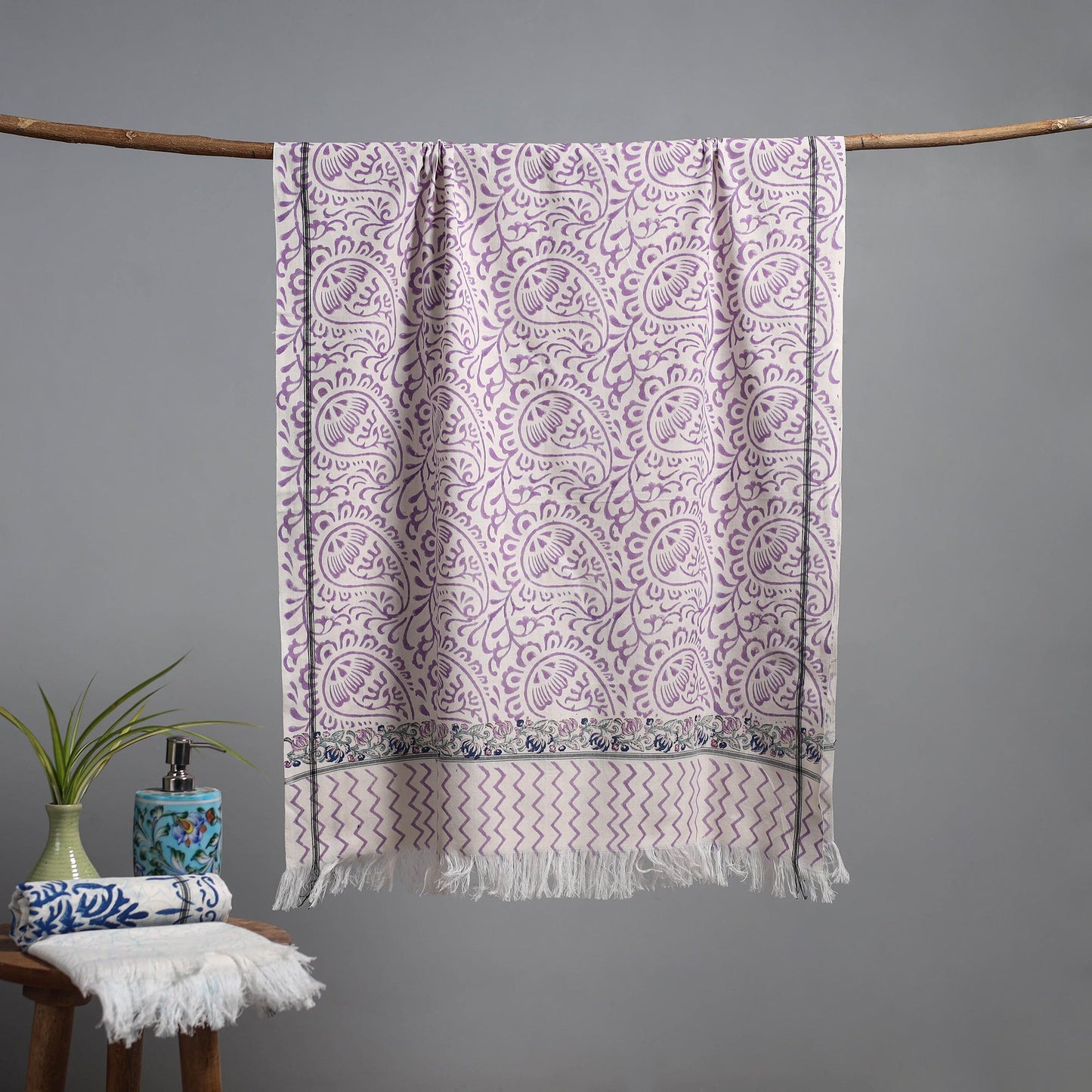 Sanganeri handloom towel 18 - handcrafted