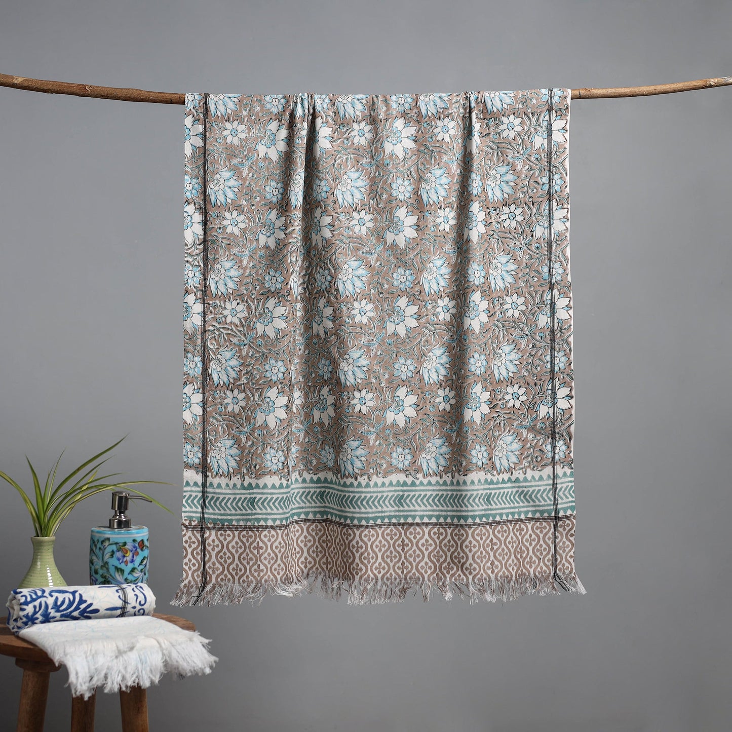 Sanganeri handloom towel 20 - handcrafted