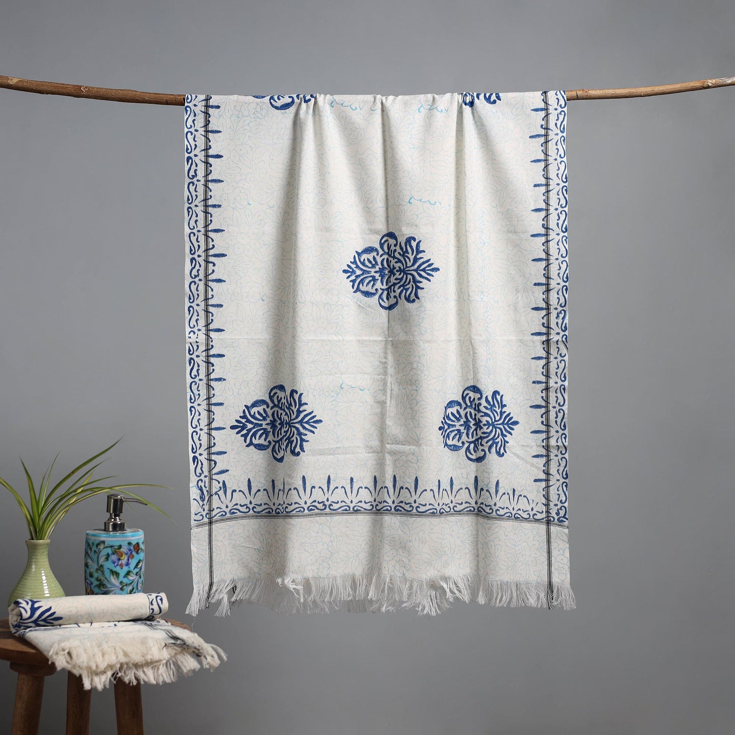 Sanganeri handloom towel 22 - handcrafted