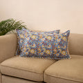 Sanganeri pillow cover with pom (set of 2) 05 - handcrafted