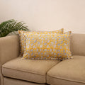 Sanganeri pillow cover with pom (set of 2) 08 - handcrafted