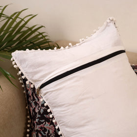 Sanganeri pillow cover with pom (set of 2) 09 - handcrafted