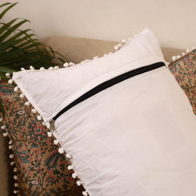 Sanganeri pillow cover with pom (set of 2) 10 - handcrafted