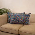 Sanganeri pillow cover with pom (set of 2) 11 - handcrafted