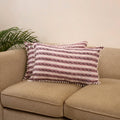 Sanganeri pillow cover with pom (set of 2) 15 - handcrafted
