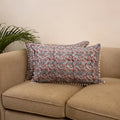 Sanganeri pillow cover with pom (set of 2) 22 - handcrafted