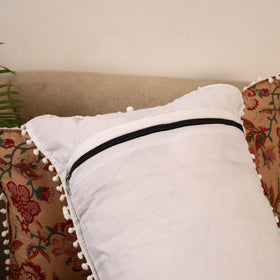 Sanganeri pillow cover with pom (set of 2) 25 - handcrafted