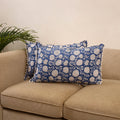 Sanganeri pillow cover with pom (set of 2) 28 - handcrafted
