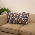 Sanganeri pillow cover with pom (set of 2) 33 - handcrafted