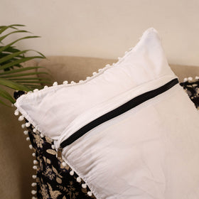 Sanganeri pillow cover with pom (set of 2) 34 - handcrafted