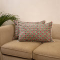 Sanganeri pillow cover with pom (set of 2) 36 - handcrafted