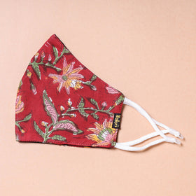  Sanganeri Block Printed Cotton 3 Layer Snug Fit Face Cover 
